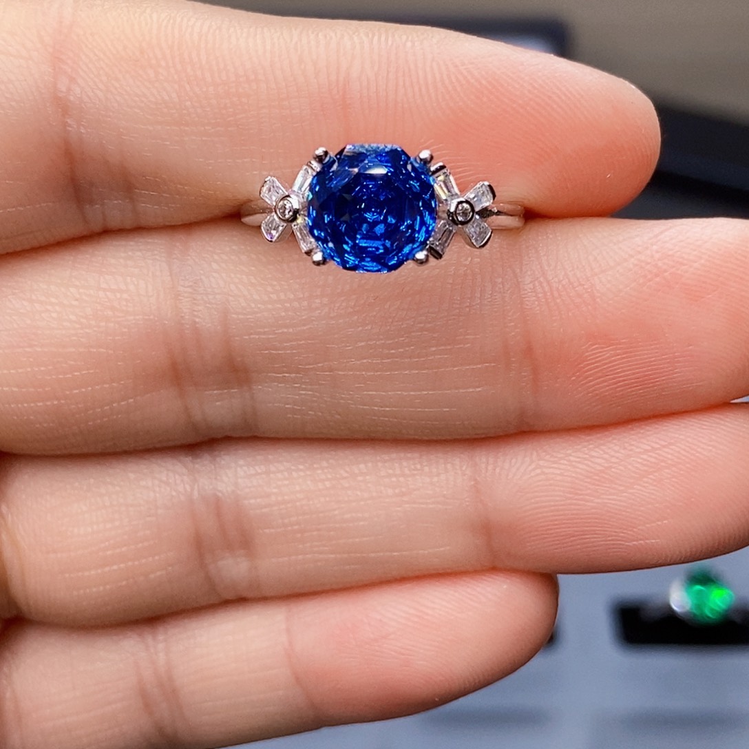 托帕石戒指银S925镶嵌