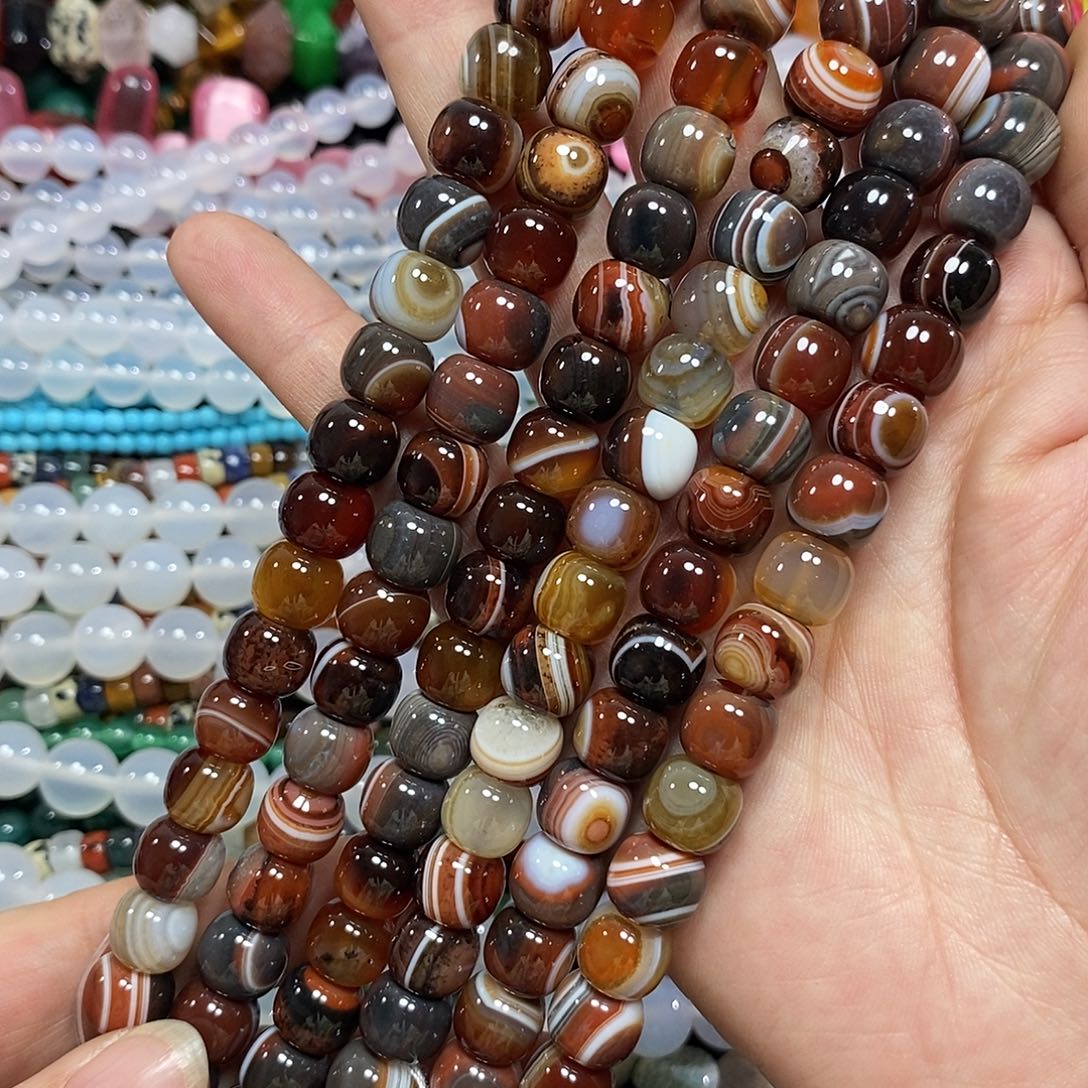 玛瑙/玉髓未镶嵌珠宝半成品梦幻玛瑙老型一条卡10mm