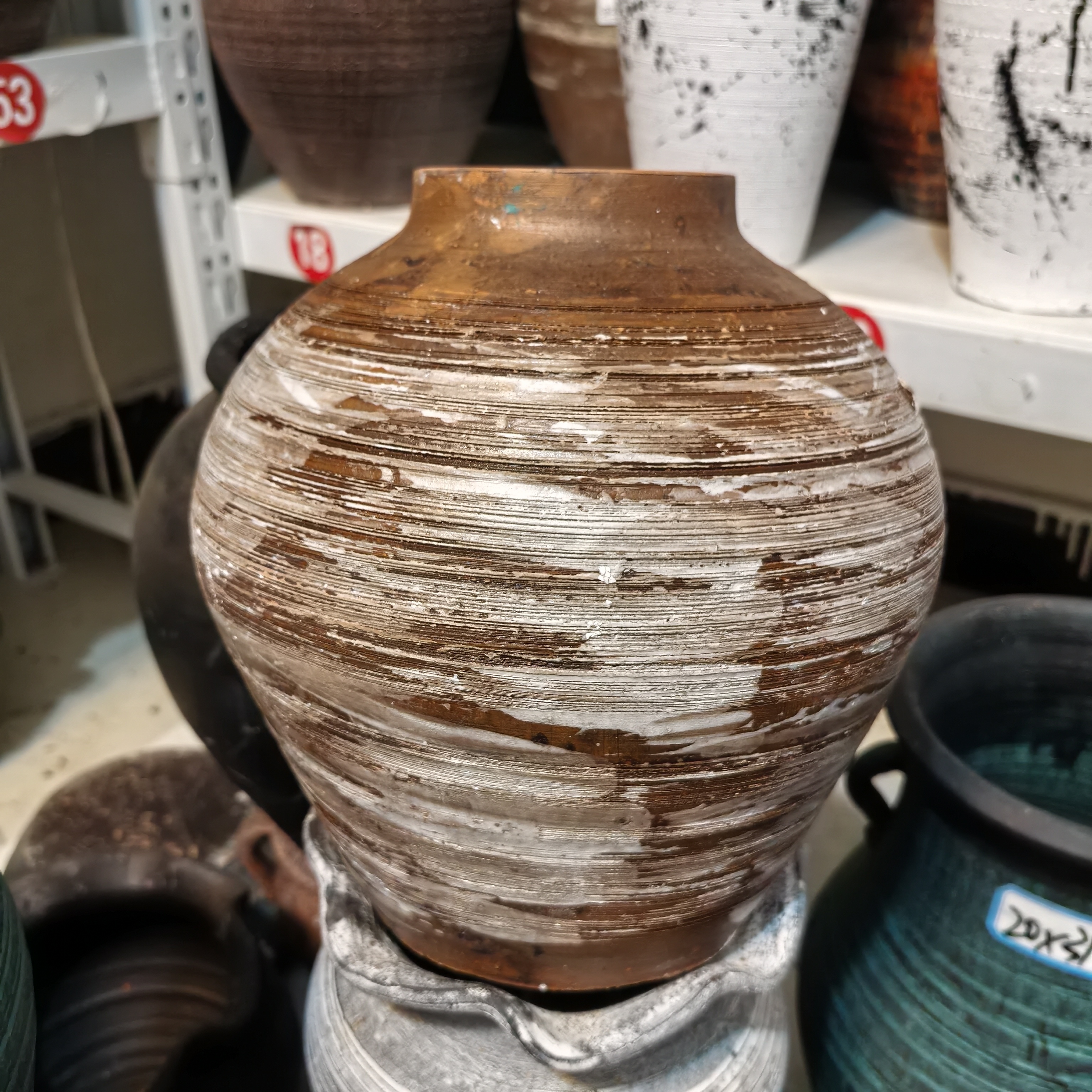 侘寂风复古陶罐新中式花瓶客厅玄关装饰品