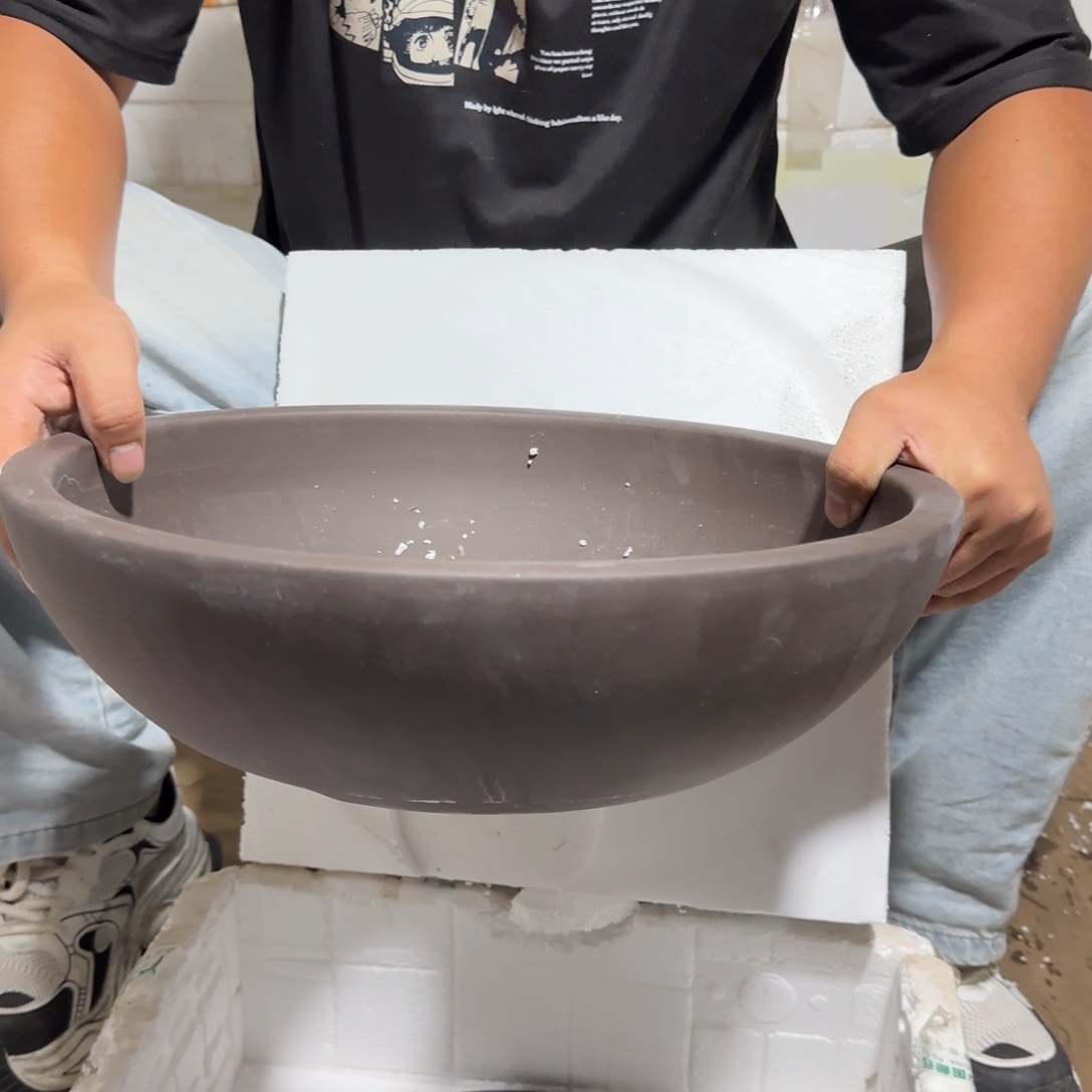 紫砂花盆口径30厘米火烈