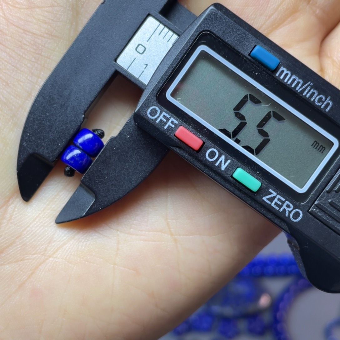 青金石未镶嵌5×3mm直切对珠配饰