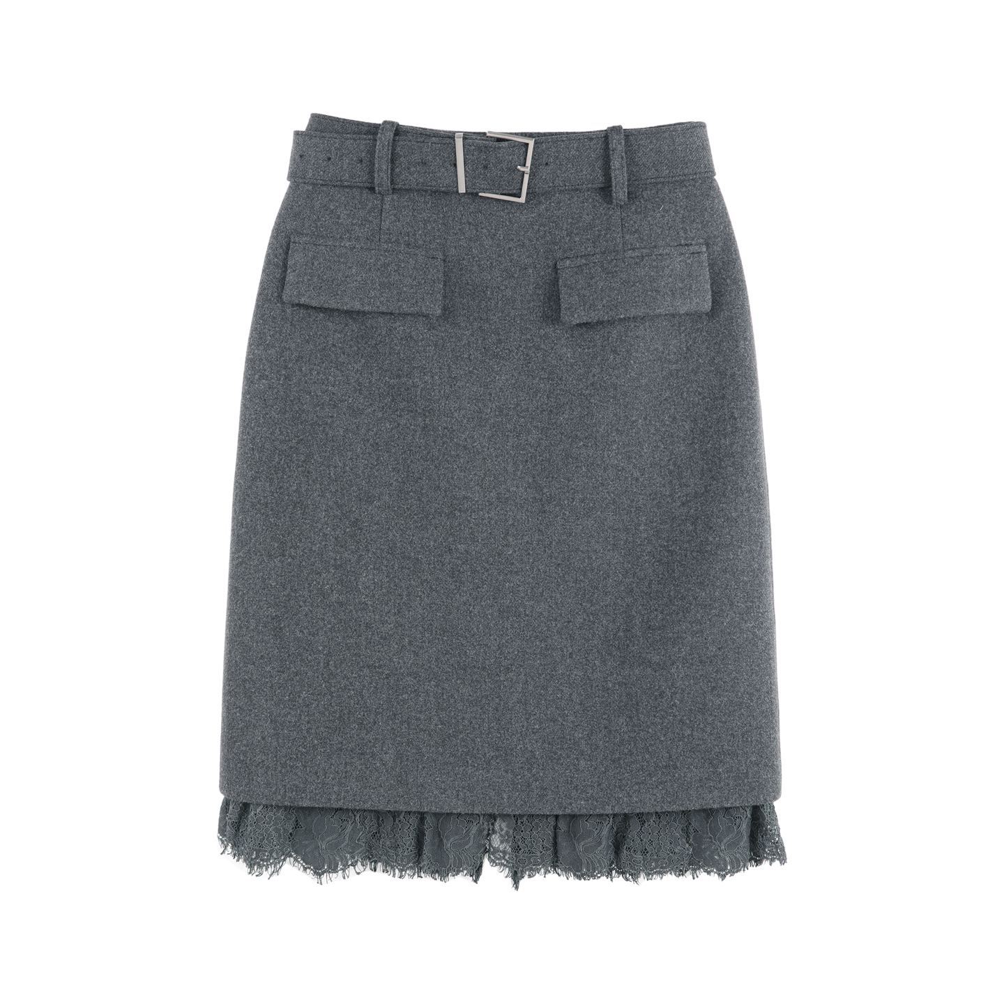 休闲风女式时尚设计拼接蕾丝百搭半身裙YHBZW800185【赠送腰带】