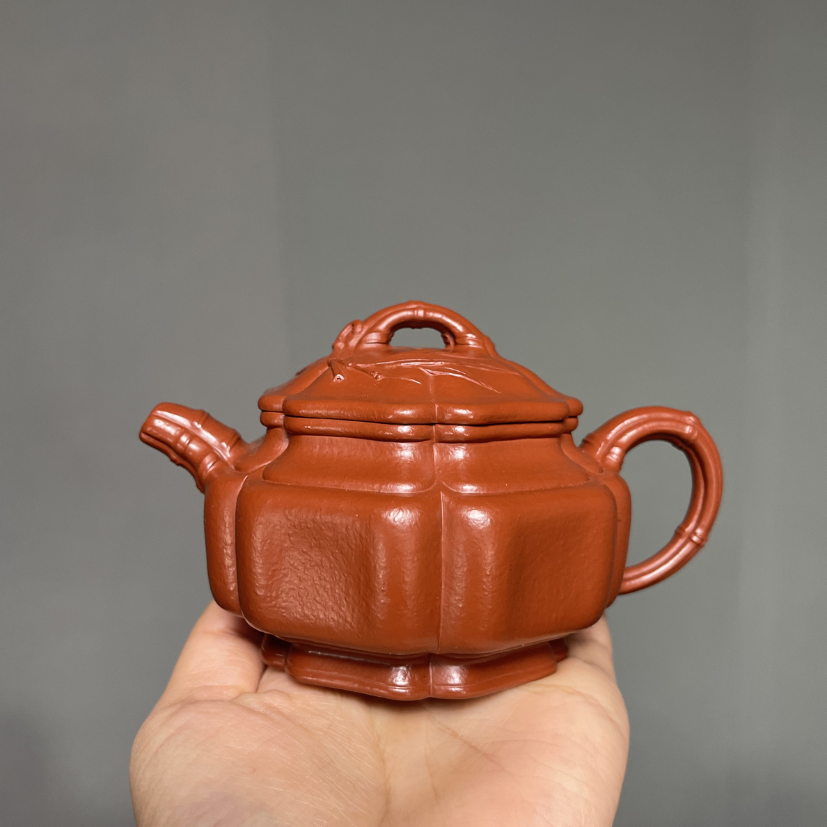 雷罡·粗砂大红袍·精品，［六方竹鼓］200cc