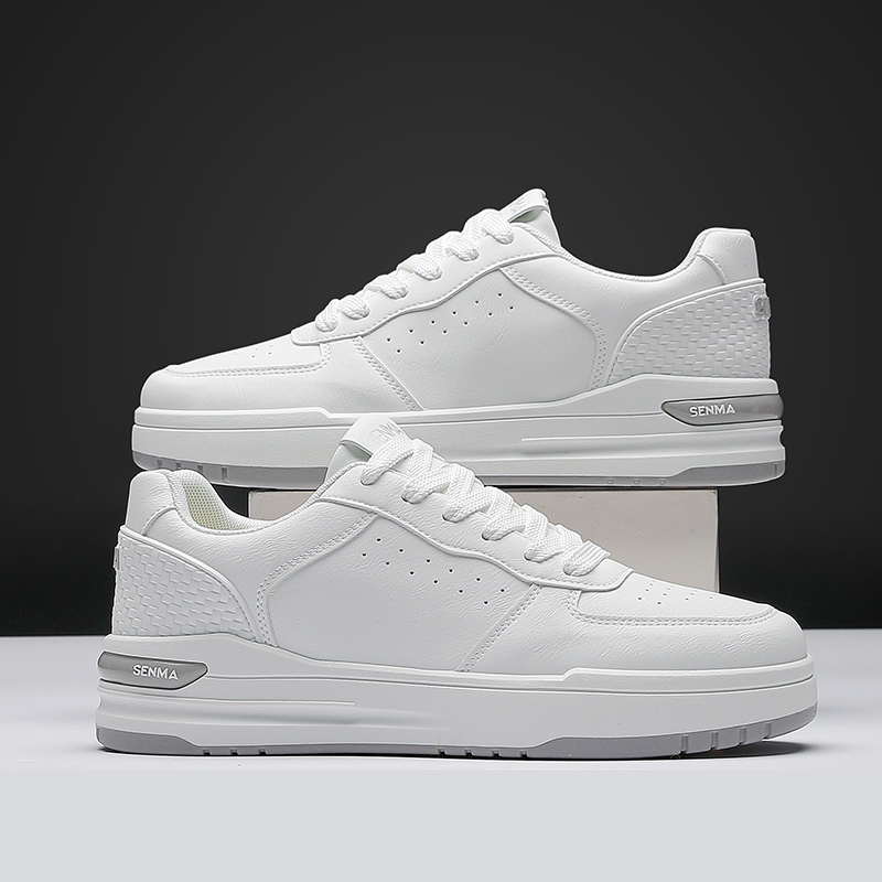 SENMA/森马男士白色潮鞋夏季透气厚底小白鞋学生百搭板鞋韩版男