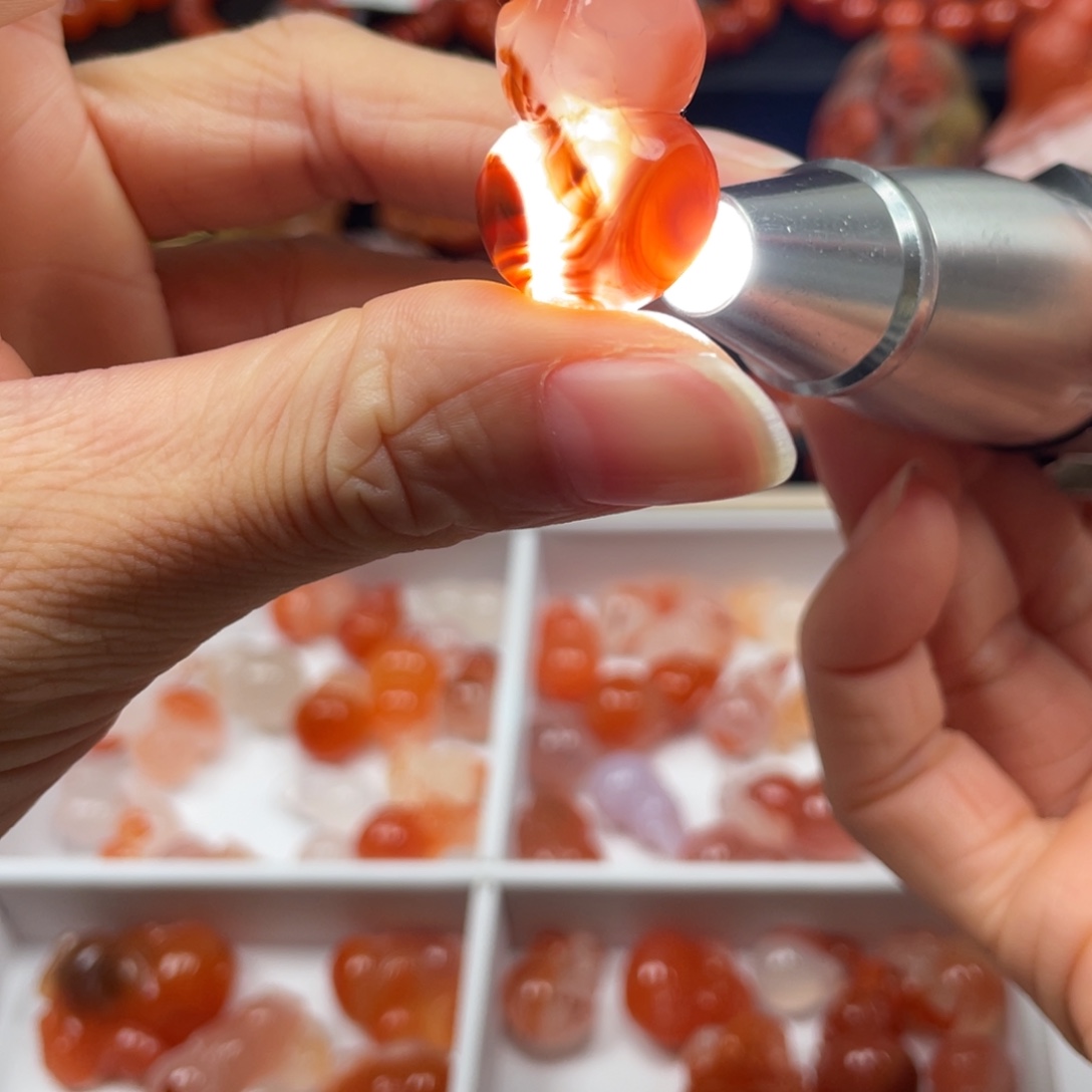 南红玛瑙未镶嵌冰飘妖花护葫芦