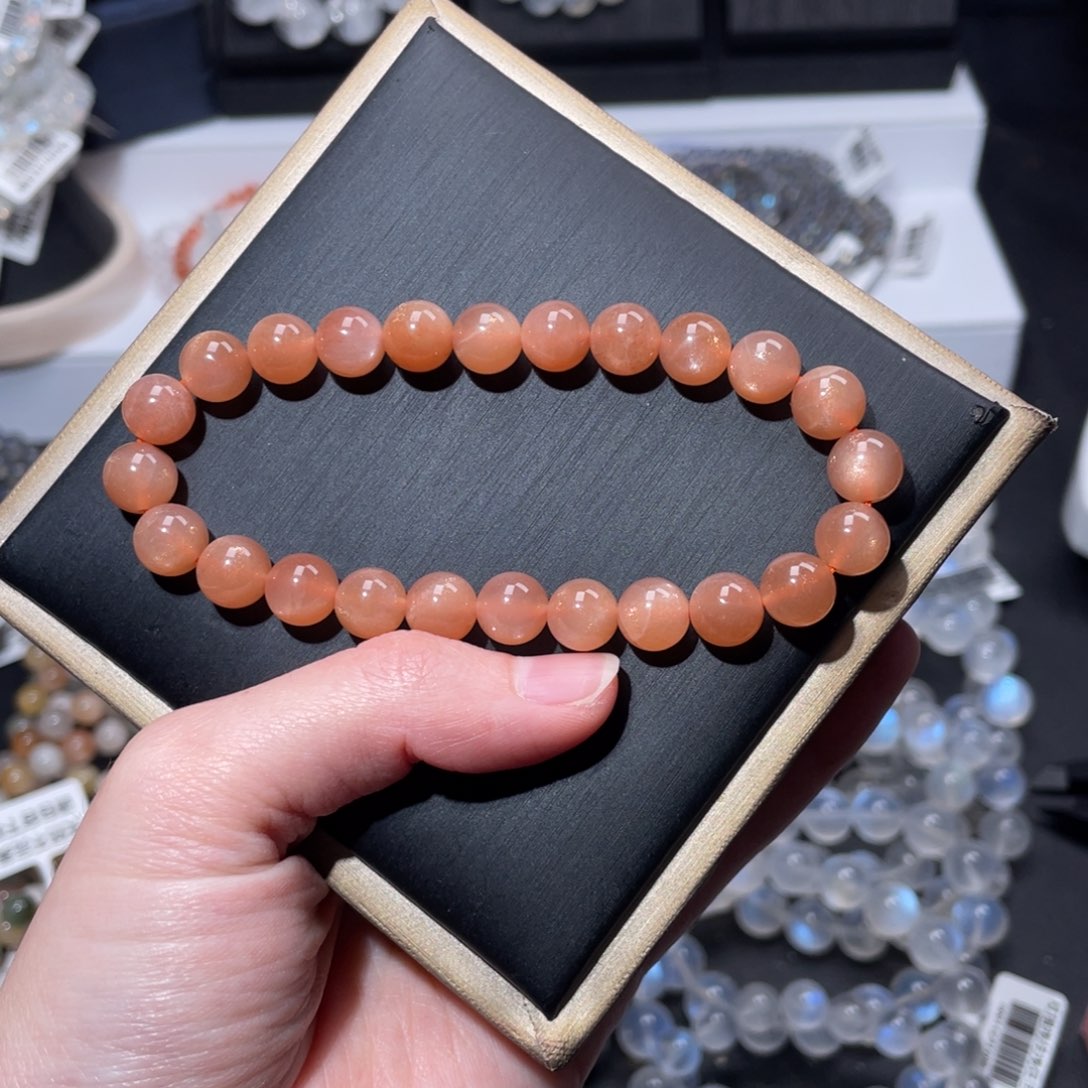 未镶嵌手链长石橙月光8m+