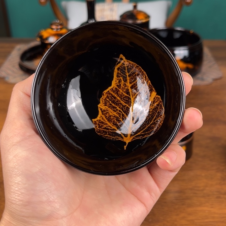 杯木叶天目菩提叶茶碗