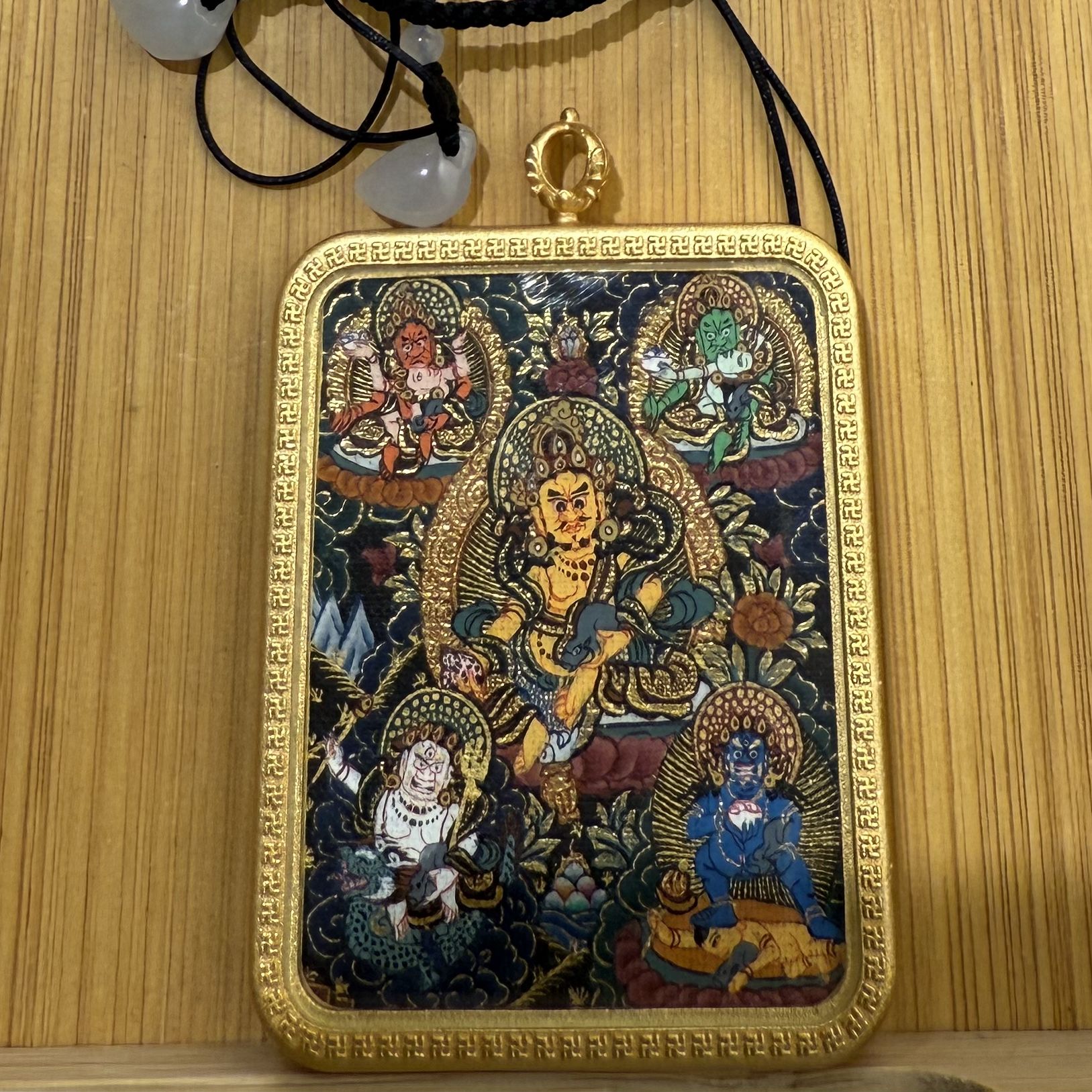 五路财神  青海热贡手绘唐卡