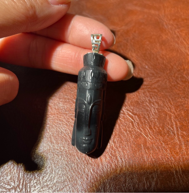 和田玉银镶嵌佛首