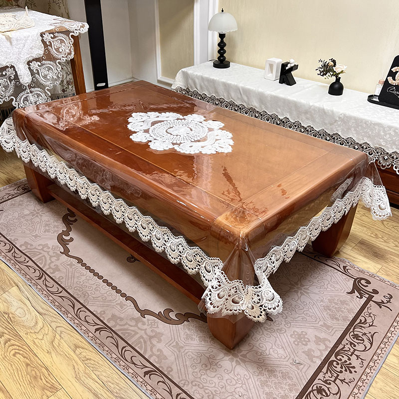 透明软玻璃长方形桌布家用防水防油防烫免洗茶几餐桌桌垫高级白色