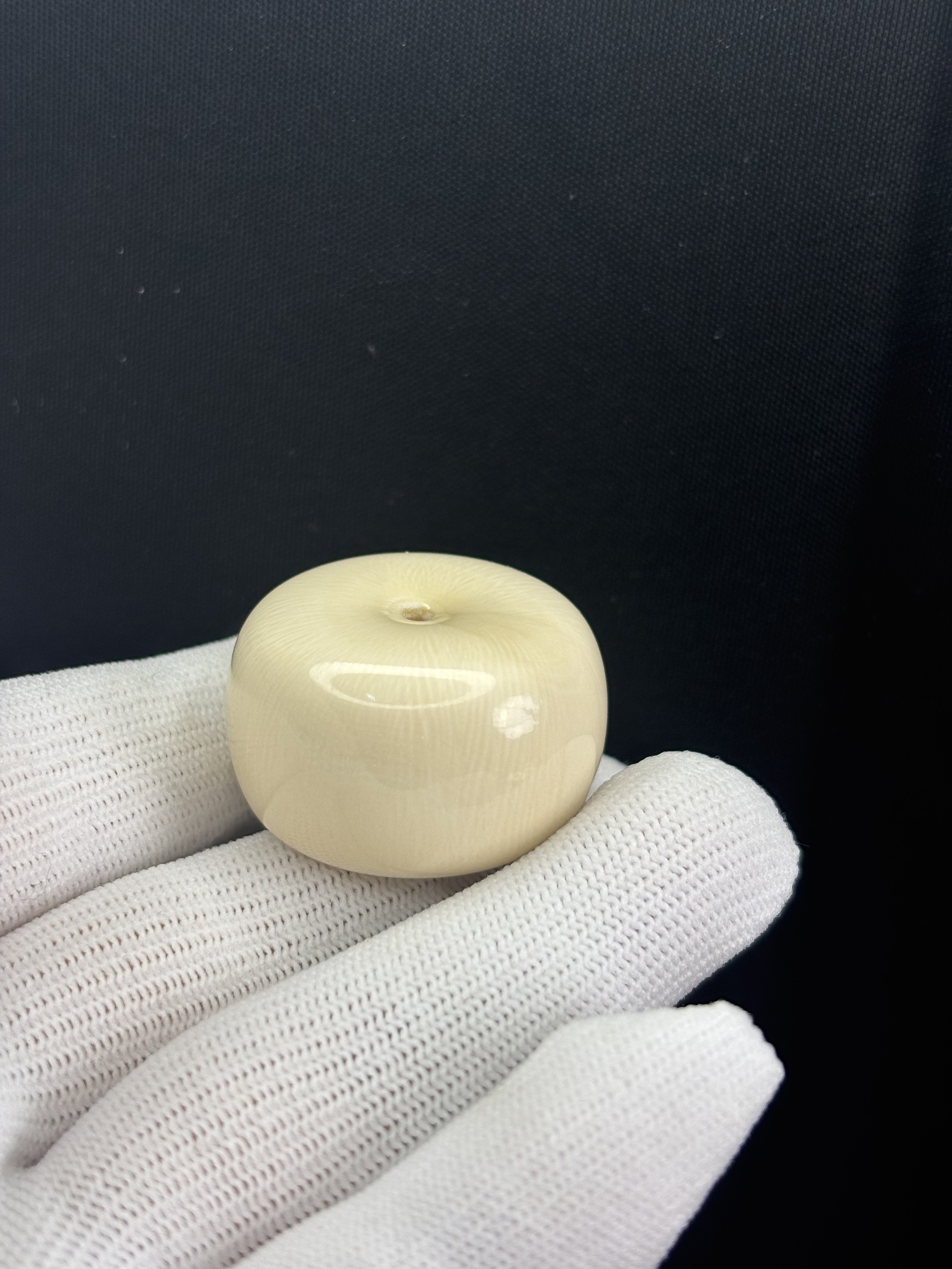 A0059天然猛犸牙平安扣32x20mm有水印 支持鉴定 假一罚四