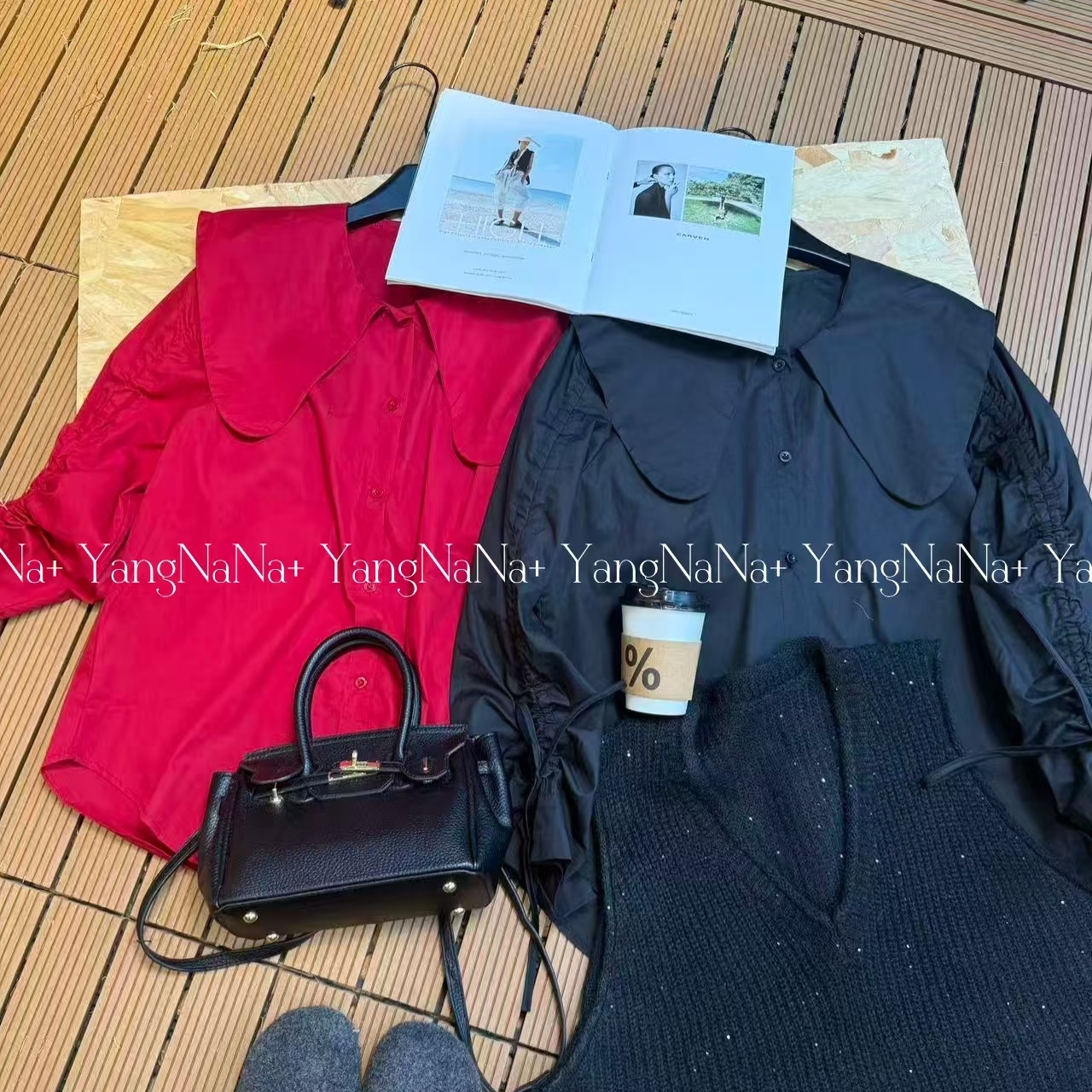 百搭大版时尚长袖休闲纯色韩版女士娃娃款抽绳棉布衬衣衬衫