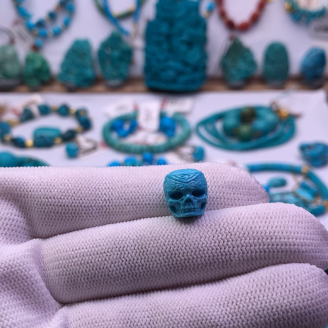 绿松石未镶嵌骷髅10mm