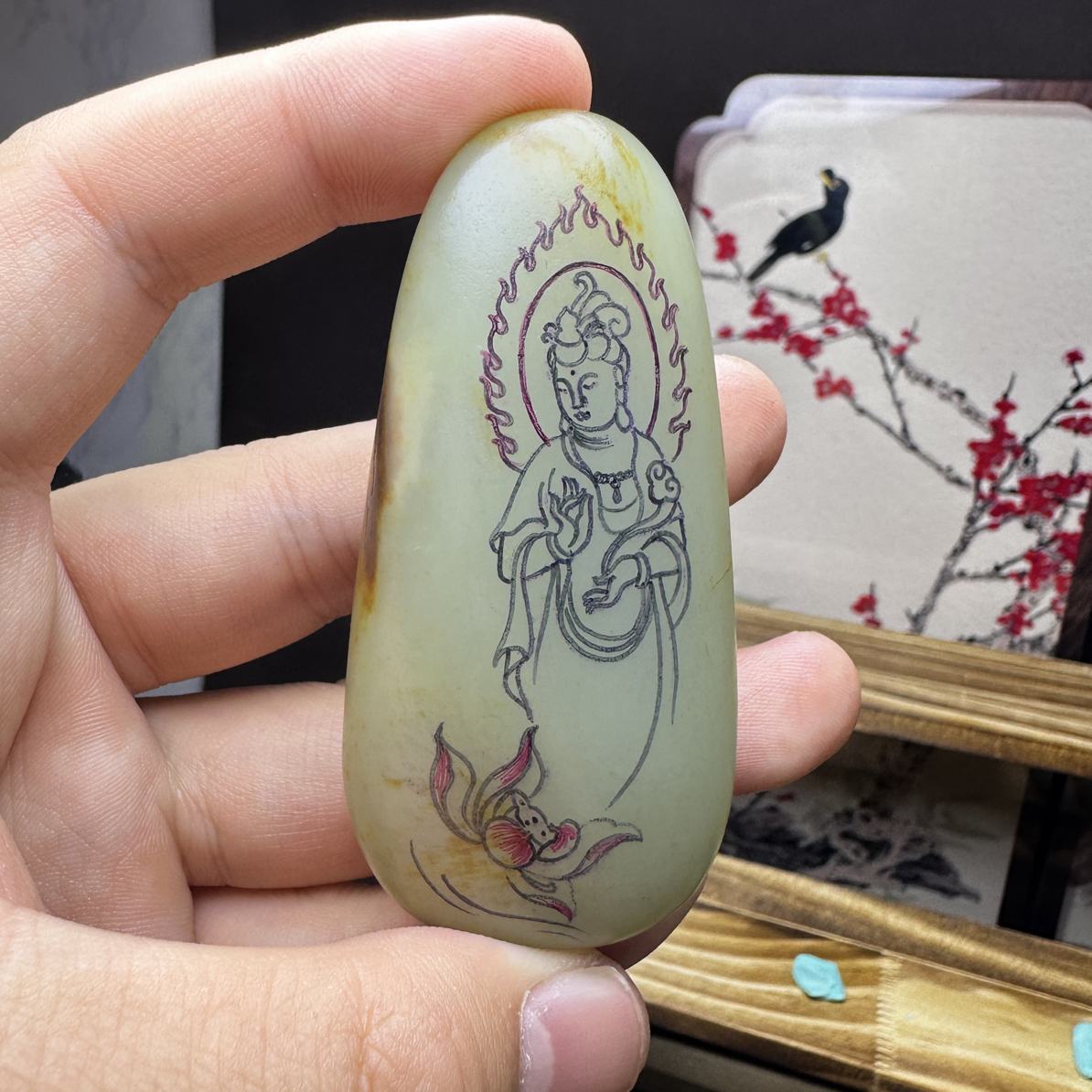 新疆和田玉手工定制雕刻观音题材