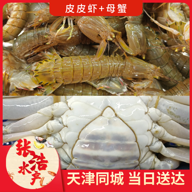 【张浩海鲜】皮皮虾+母蟹 混搭3-8斤 保鲜不保活