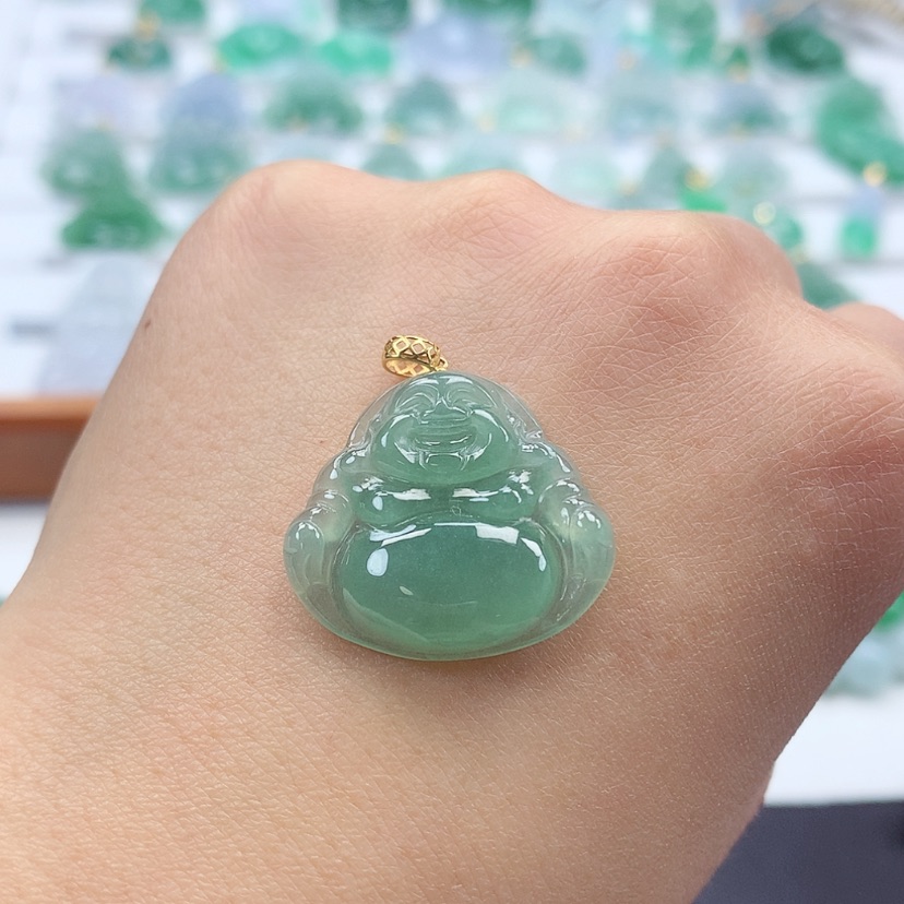 【闪购商品】翡翠吊坠(不含链)18K金镶嵌