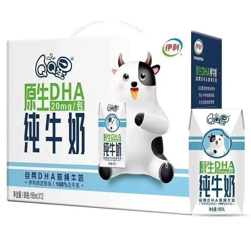 京东快递 7月产伊利QQ星原生DHA纯牛奶195ml*12盒