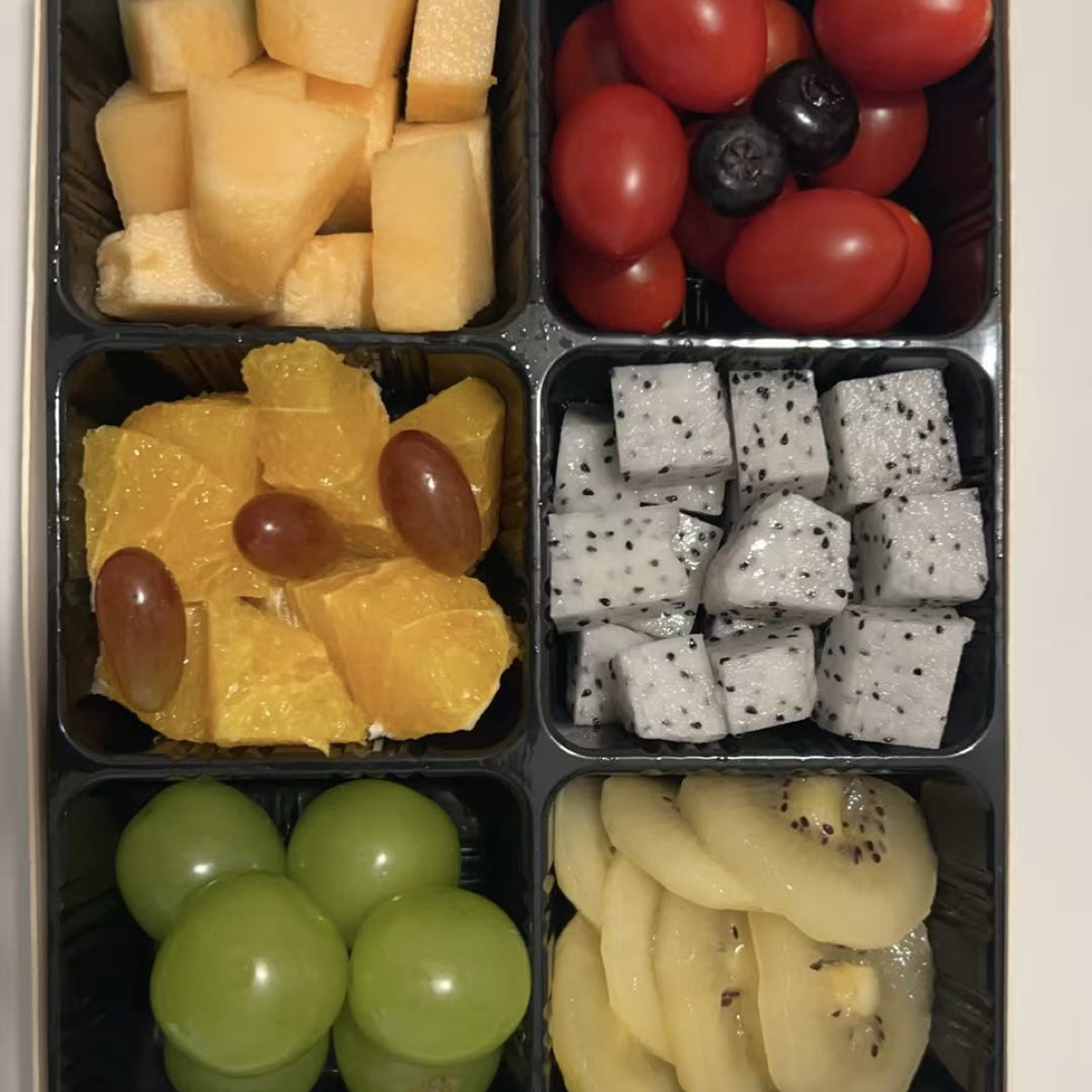 果切【招牌鲜果切】精致6宫格水果拼盘  去盒净重约900g