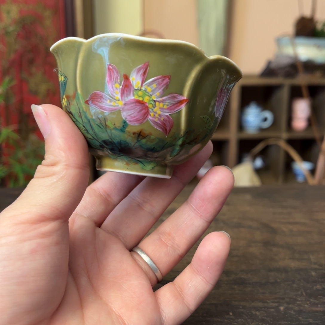 杯柴烧手工手绘陶瓷