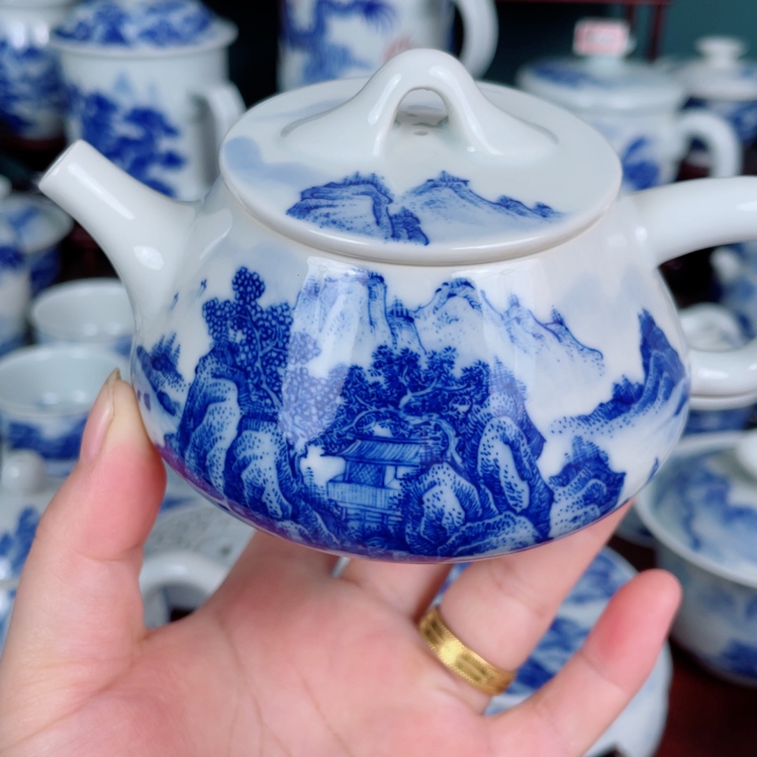 手工手绘青花，青花