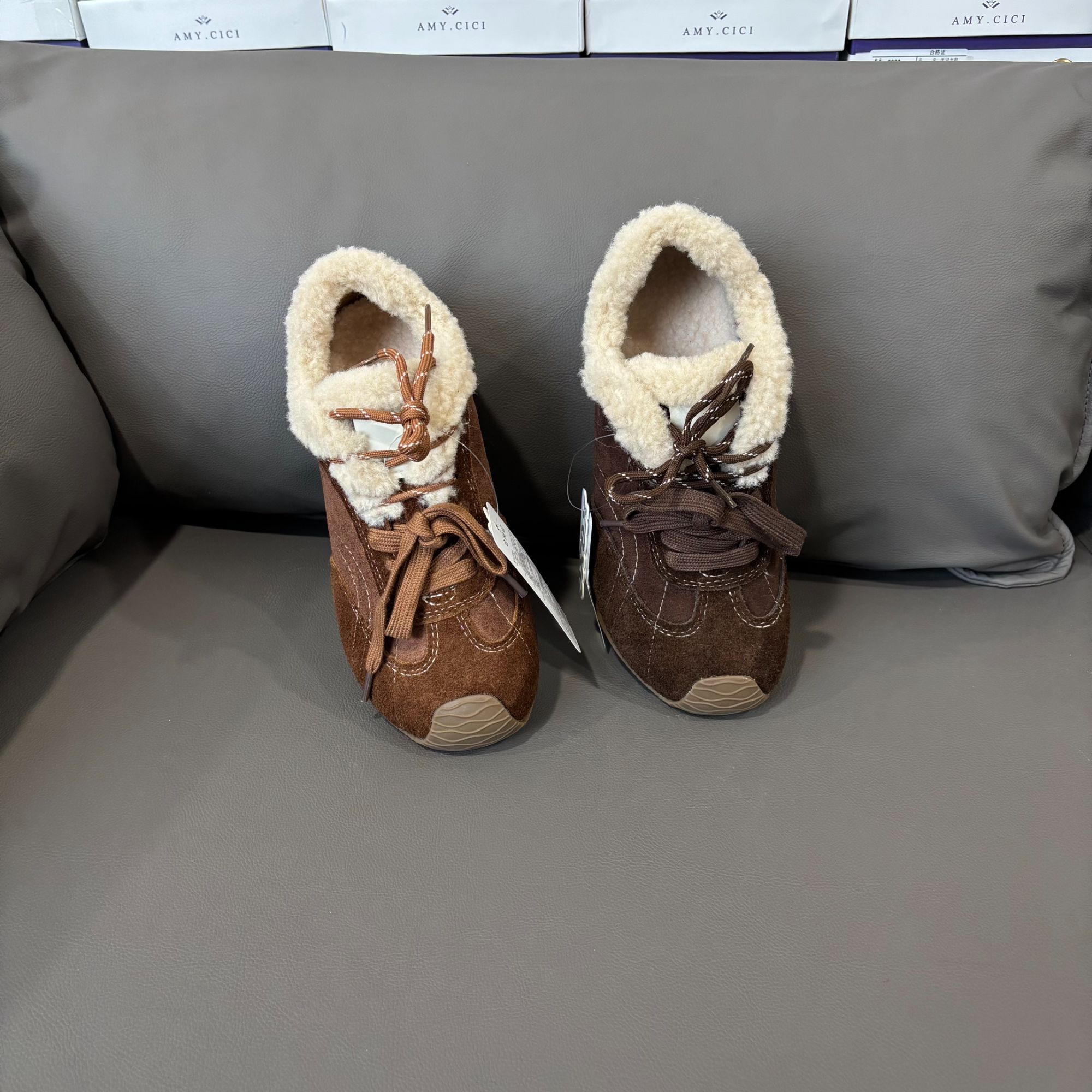 德训鞋舒适高帮系带短靴保暖时尚休闲鞋3217