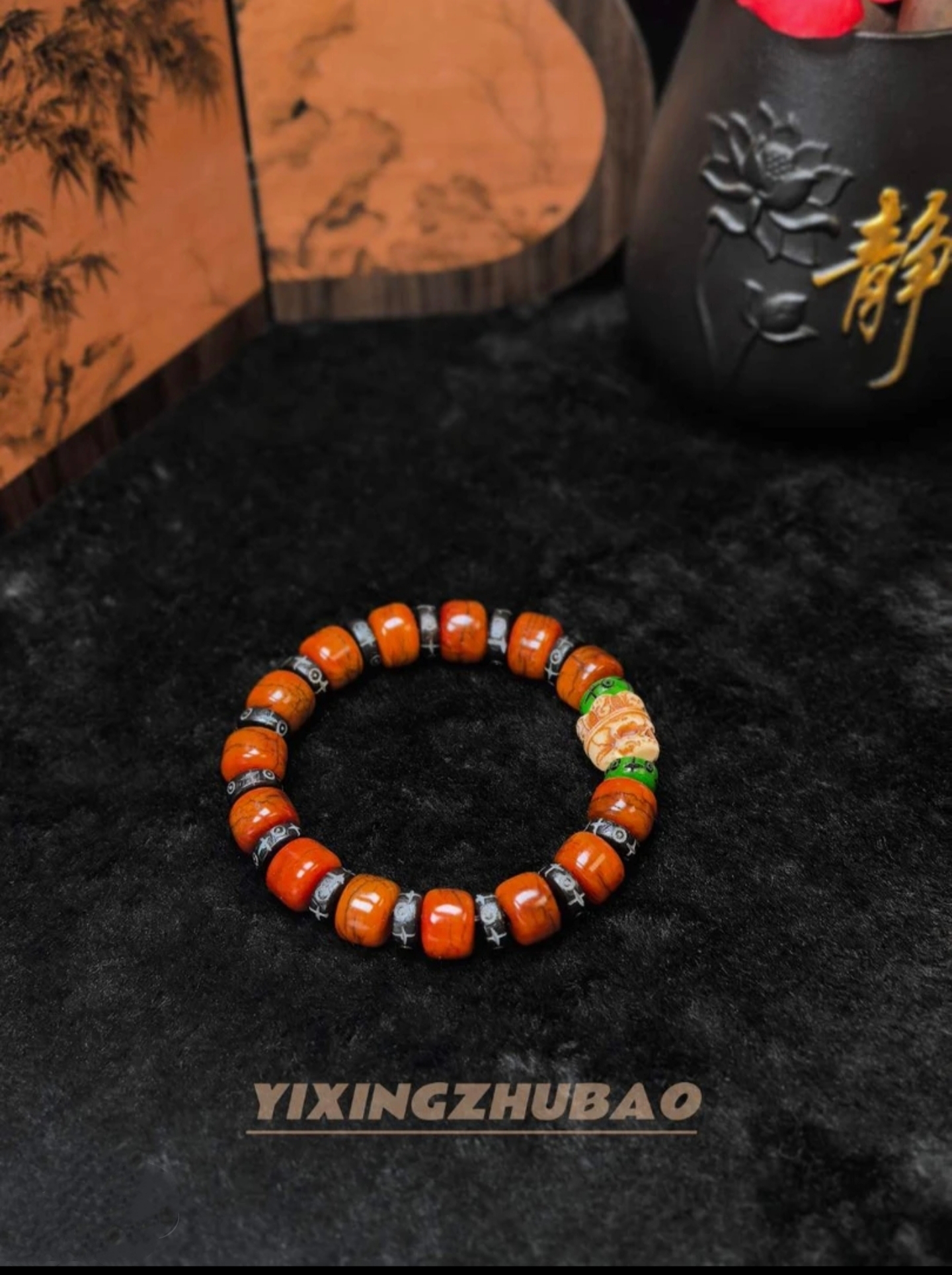 藏式高端阿呆骨质手串H