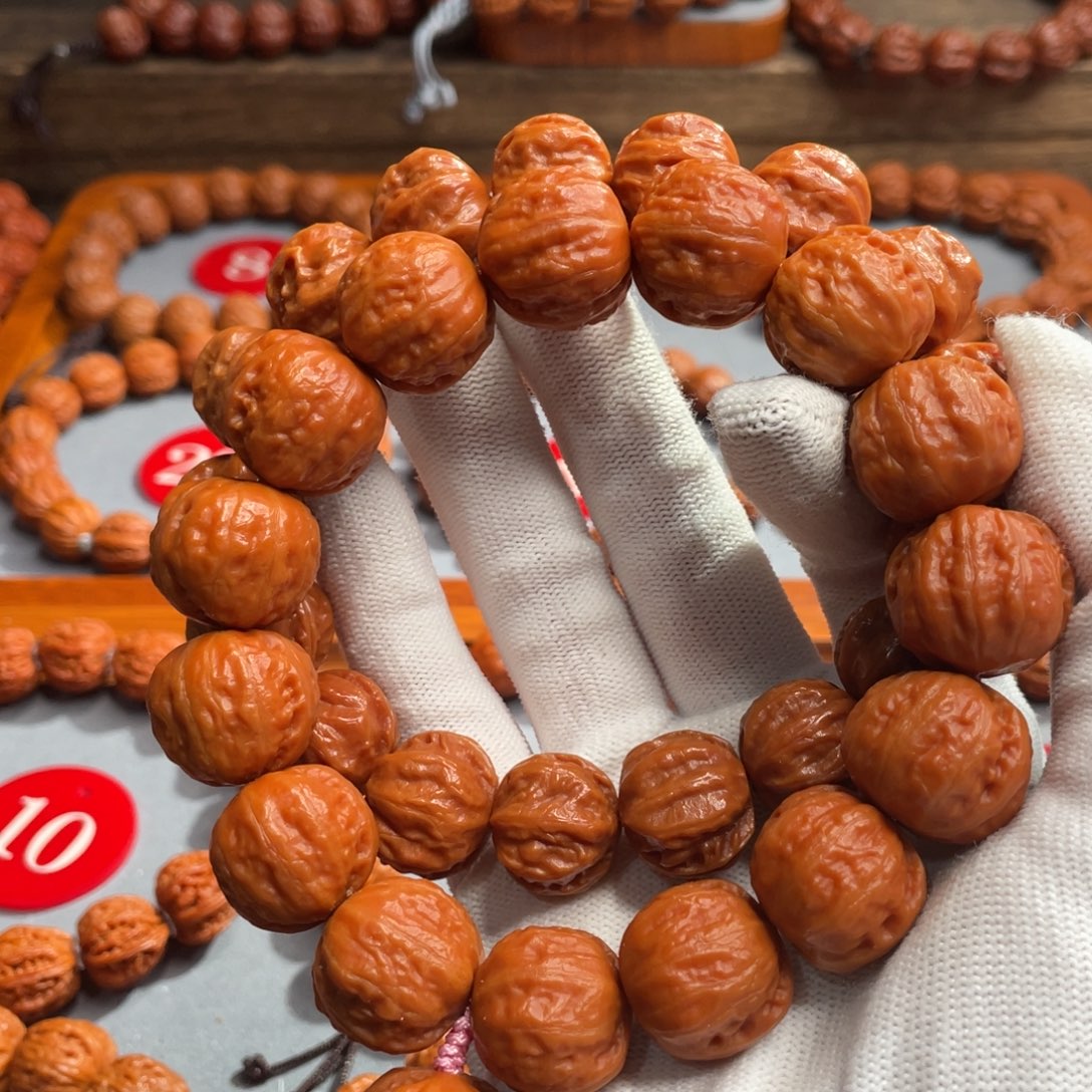 匙***革手串文玩核桃龙脊加胖橘