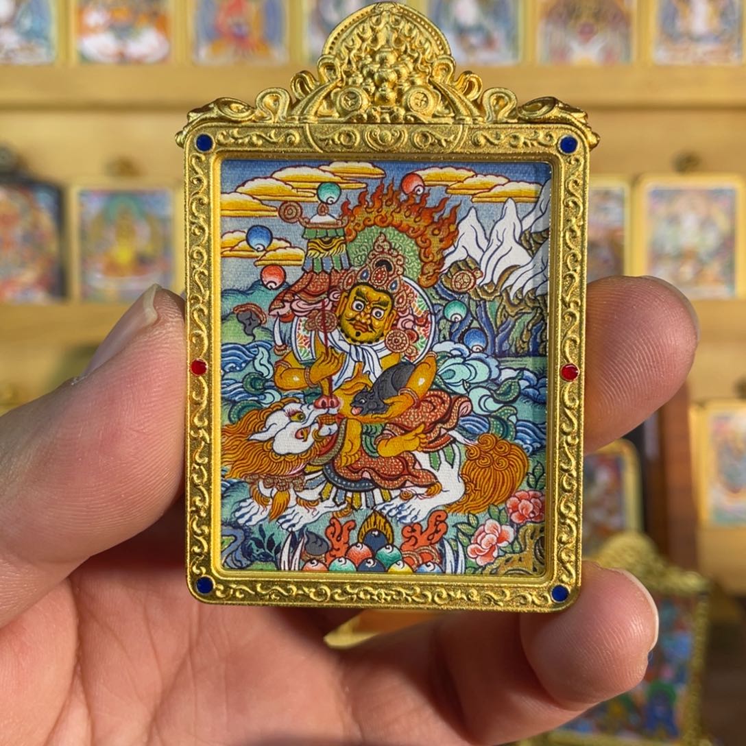 吊坠玄烨性价比拉满 纯手绘财宝天4✖️5随身唐卡