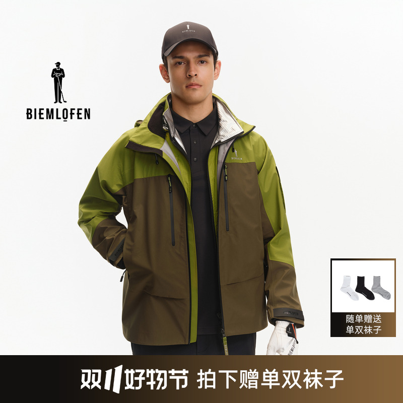 【防水透湿面料】比音勒芬高尔夫2025秋新男运动休闲冲锋夹克外套