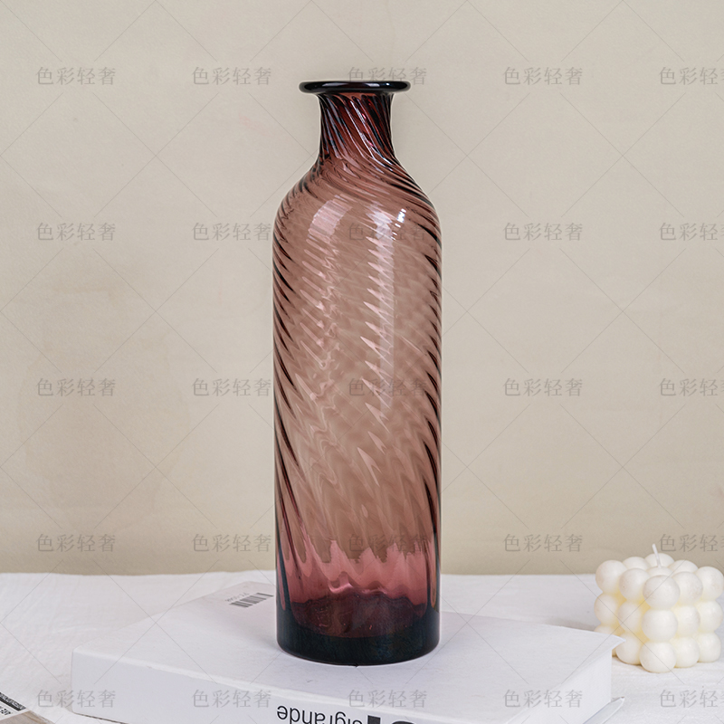 L688 简约中式琉璃花瓶多色渐变客厅餐厅插花花器