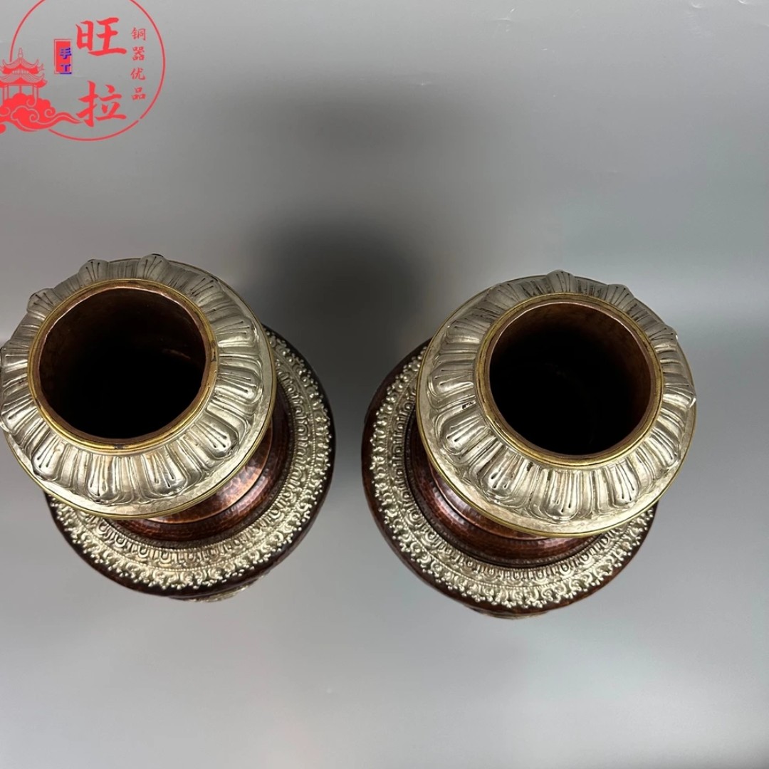 藏式家用/少数民族藏式尼泊尔手工花瓶民族铜器