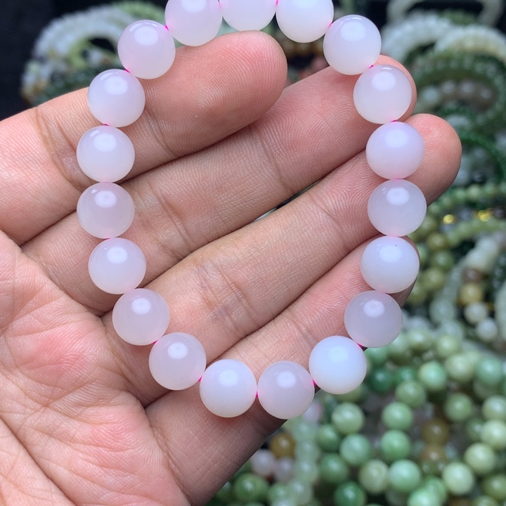 和田玉未镶嵌手串精品 樱花粉