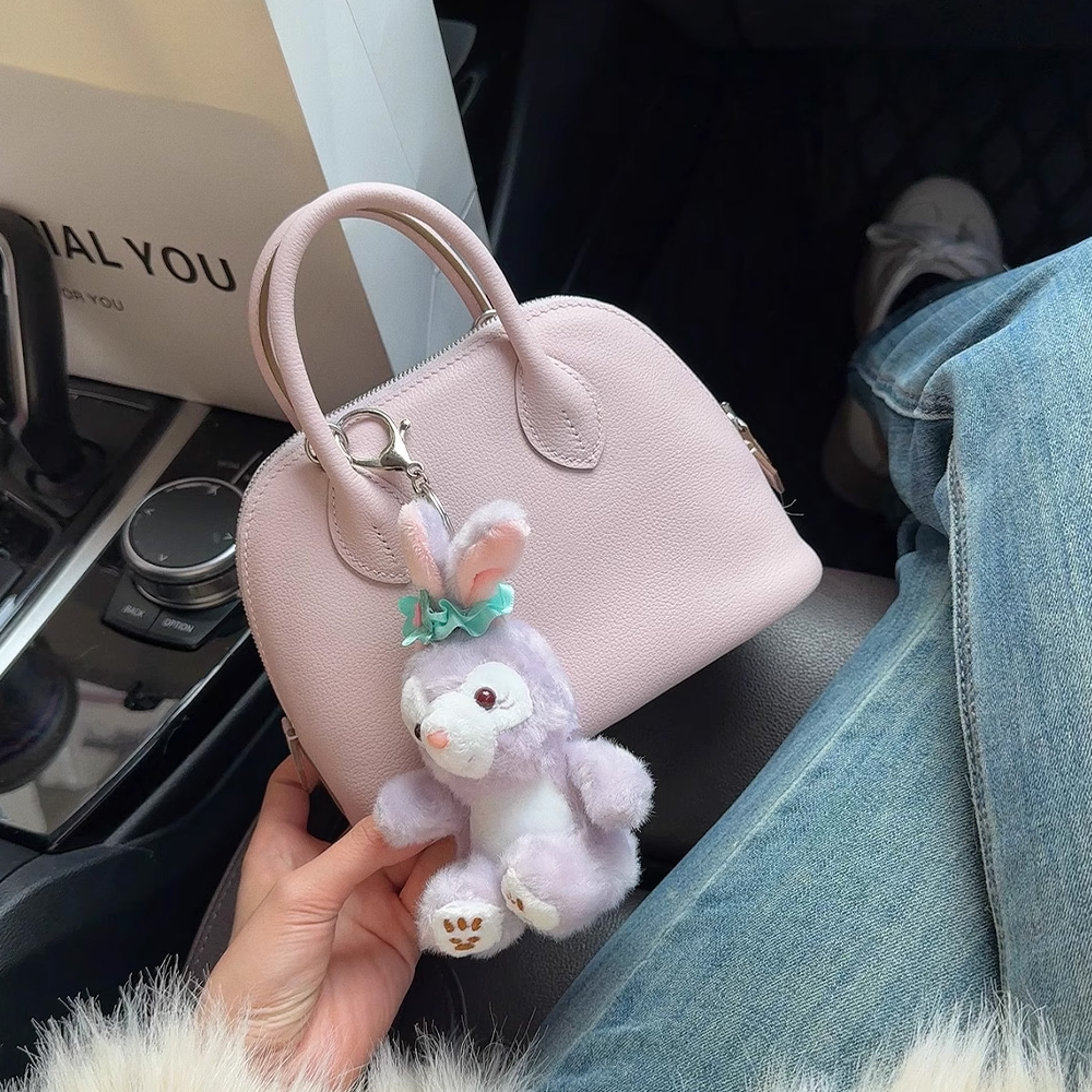 时尚真皮包女手提贝壳包高级感百搭菱格链条包单肩小众斜挎包