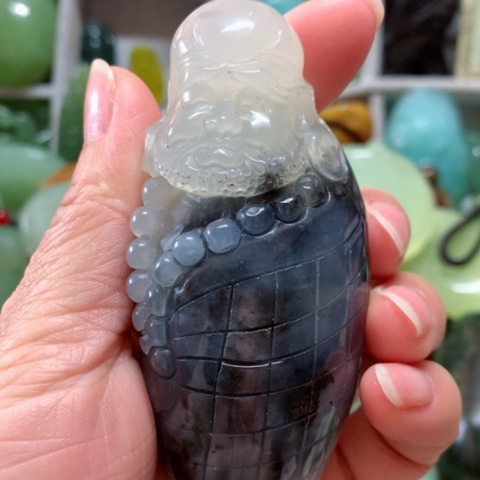 蛇纹石玉手把件未镶嵌