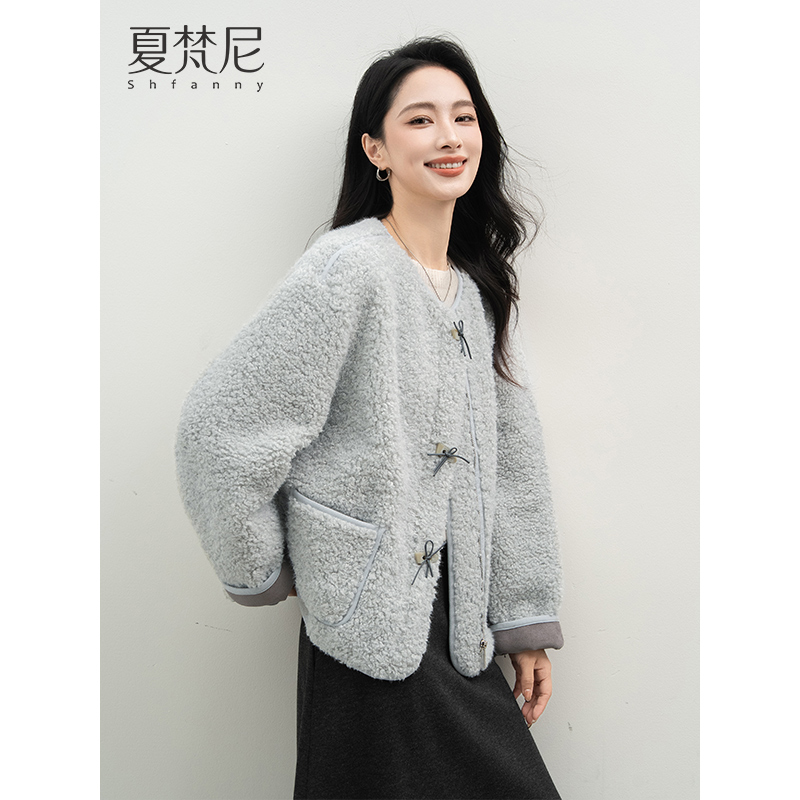 夏梵尼海盐雪芙秋冬保暖高级感洋气毛毛外套小个子百搭仿皮毛一体