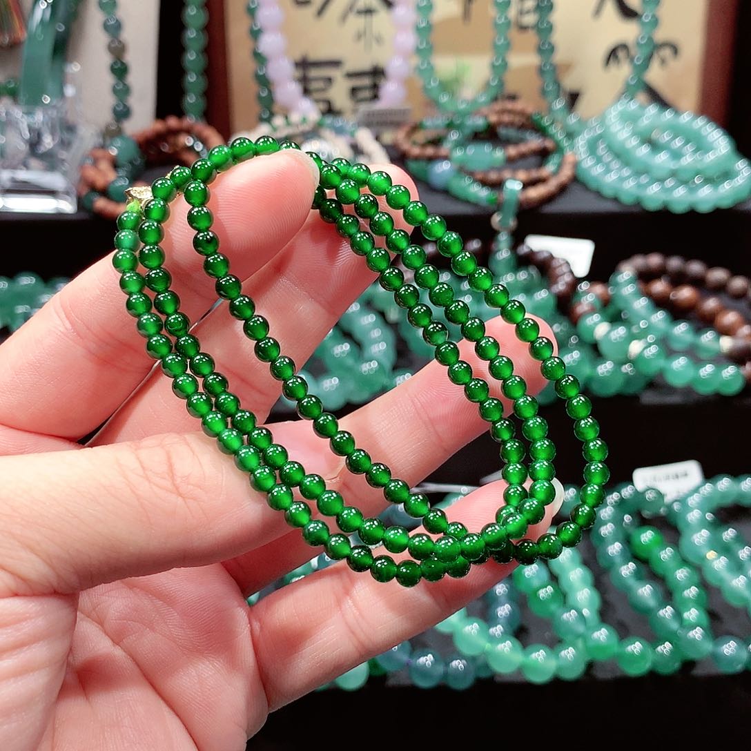 中***香翡翠未镶嵌手链卡4