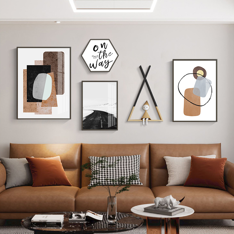 法式奶油客厅装饰画轻奢高级感小众艺术壁画北欧风沙发背景墙挂画