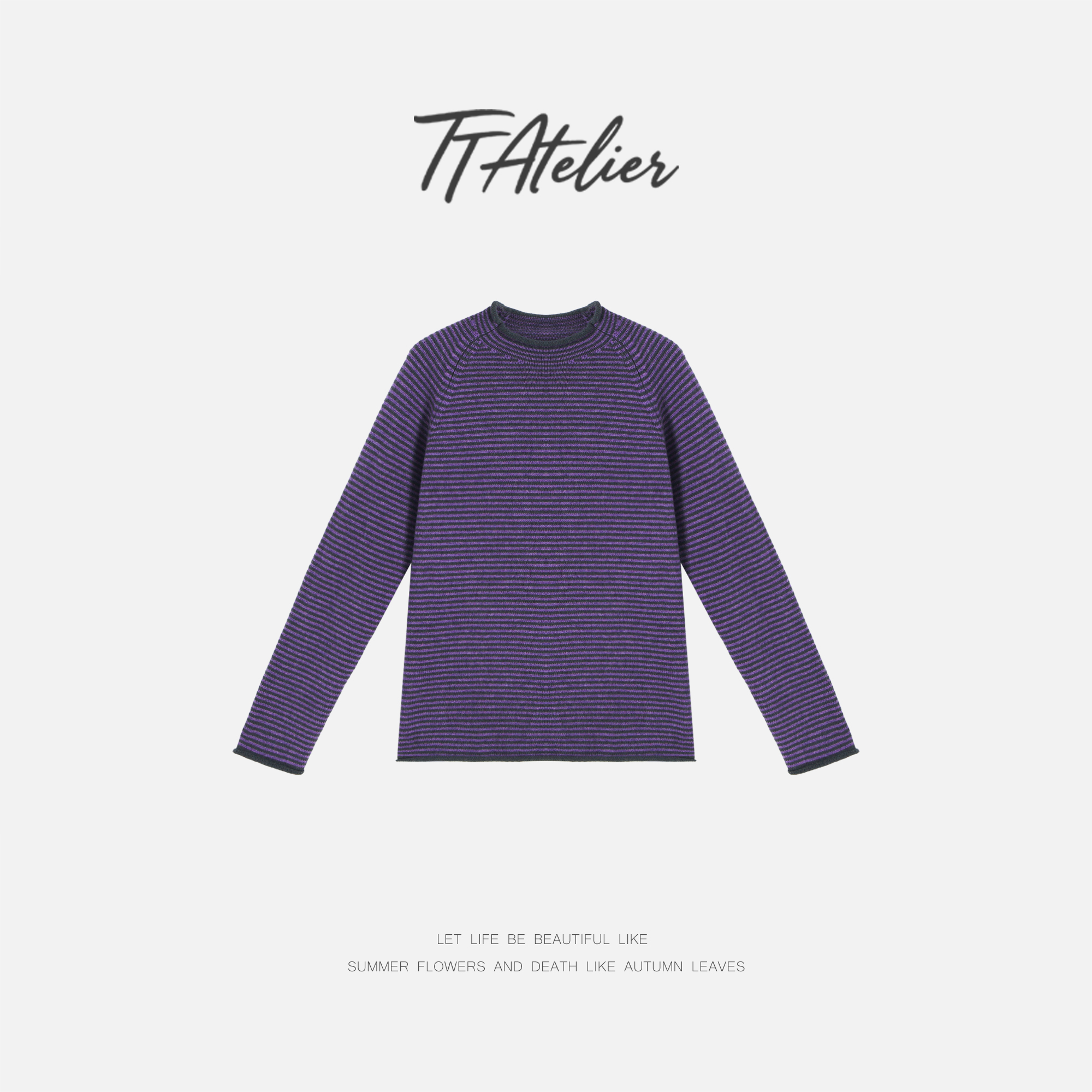 TT设计师【藤苏】气质时尚松弛感插肩袖羊毛长袖针织衫TT191499