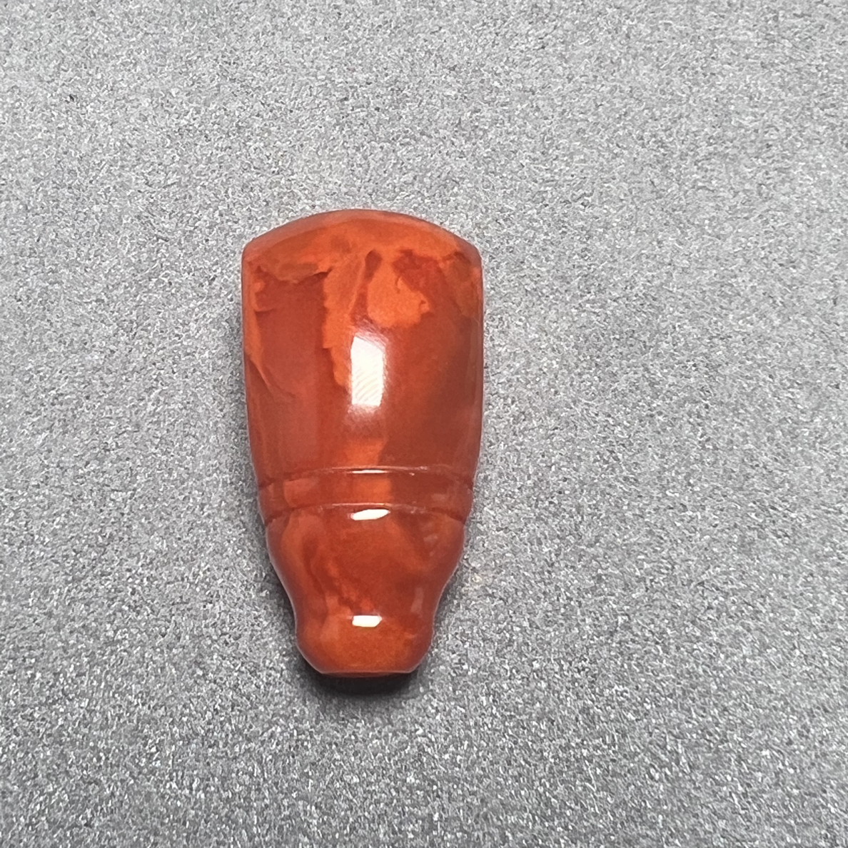 南红玛瑙火焰纹三通佛头DIY文玩配饰对孔16.8高31.7mm