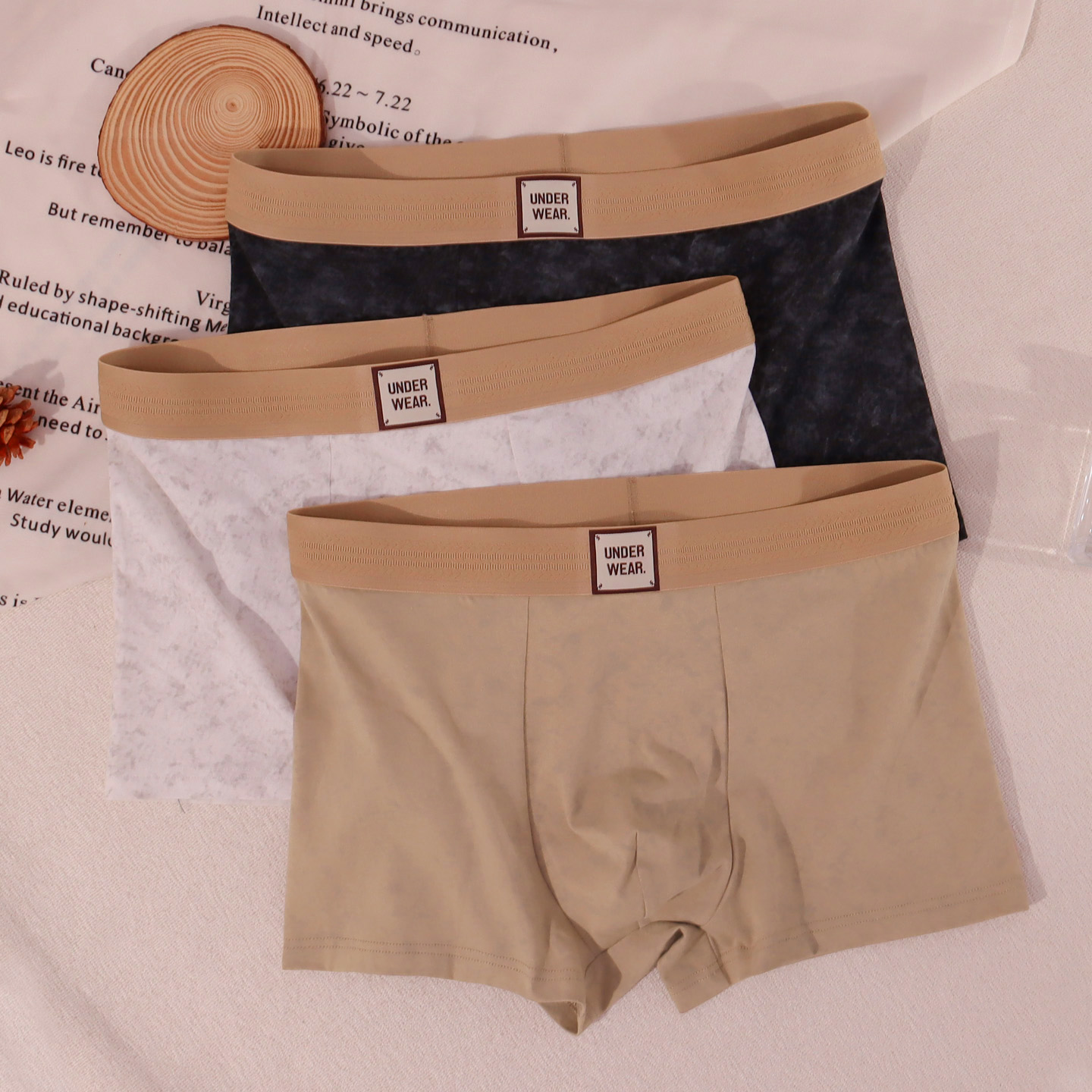 男士内裤男生精梳棉抗菌男款宽松透气新款四角短裤头平角短裤