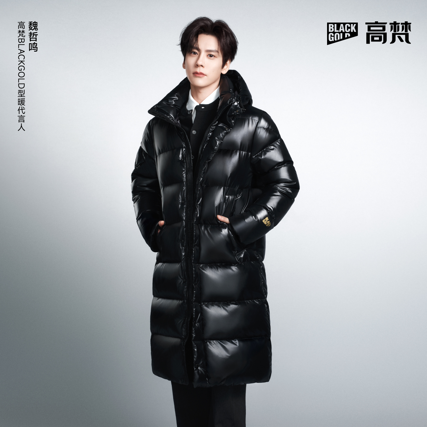 【高梵黑金鹅绒服】先锋5.0八格长款男款加厚防水亮面鹅绒服