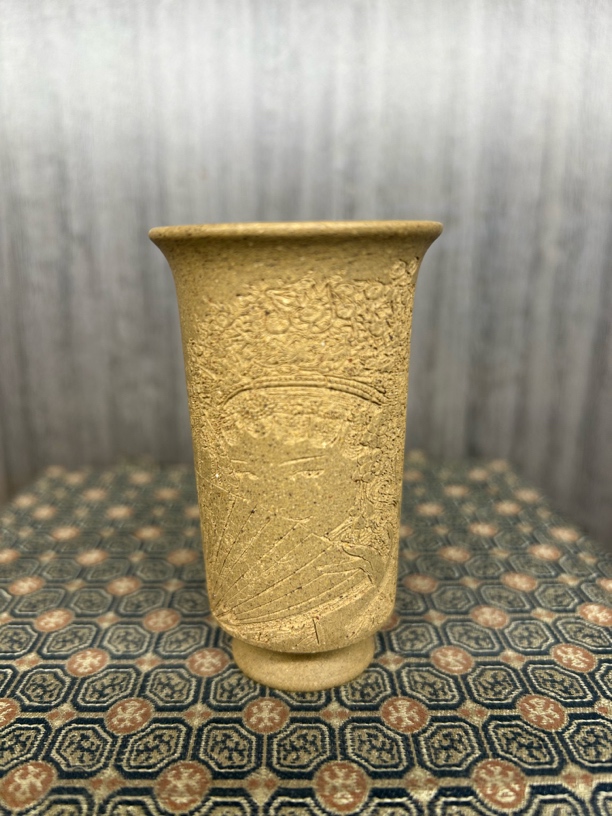 闻香杯，容量50毫升，黄龙山原矿紫砂厂以前的墨绿泥紫砂闻香杯