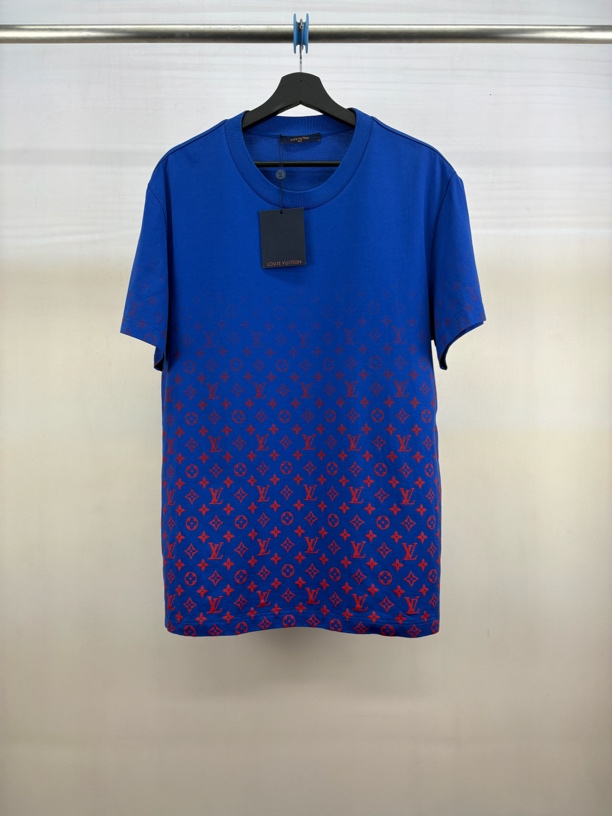 未使用 LouisVuitton/路易威登 蓝色渐变满印短袖/XXL码/M8193