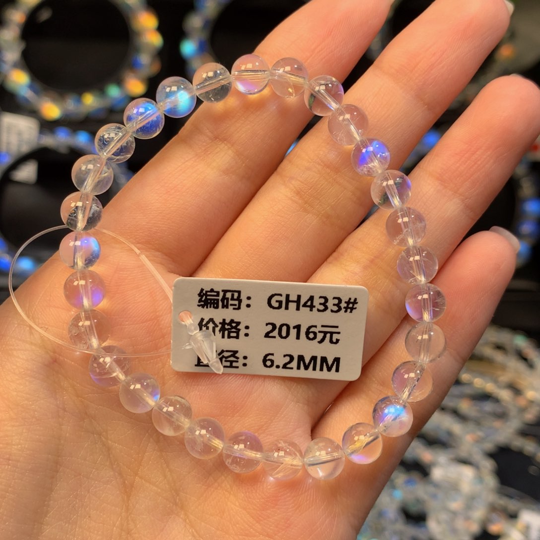 月光石手串未镶嵌GH433#6.2mm