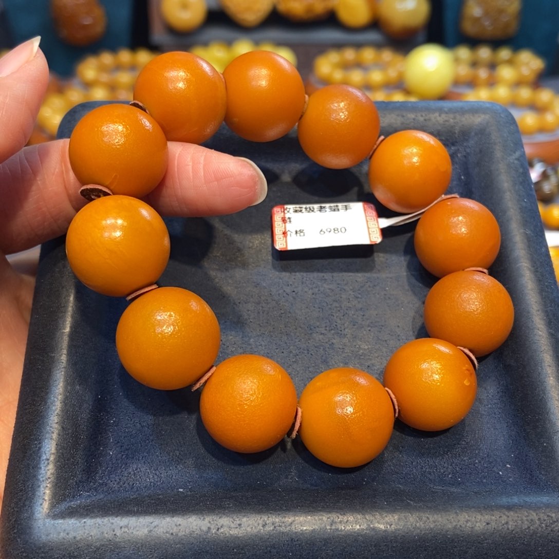 琥珀未镶嵌手链蜜蜡