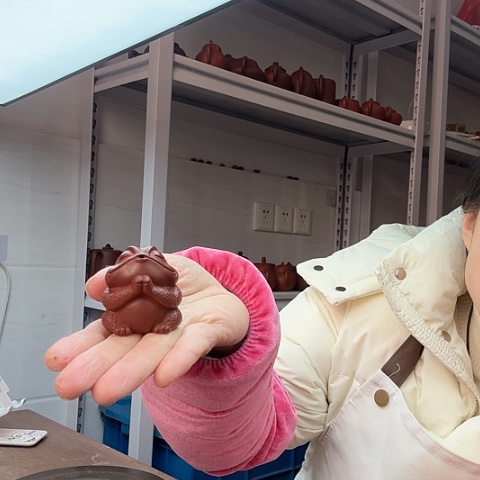 朱泥金蟾茶宠茶宠