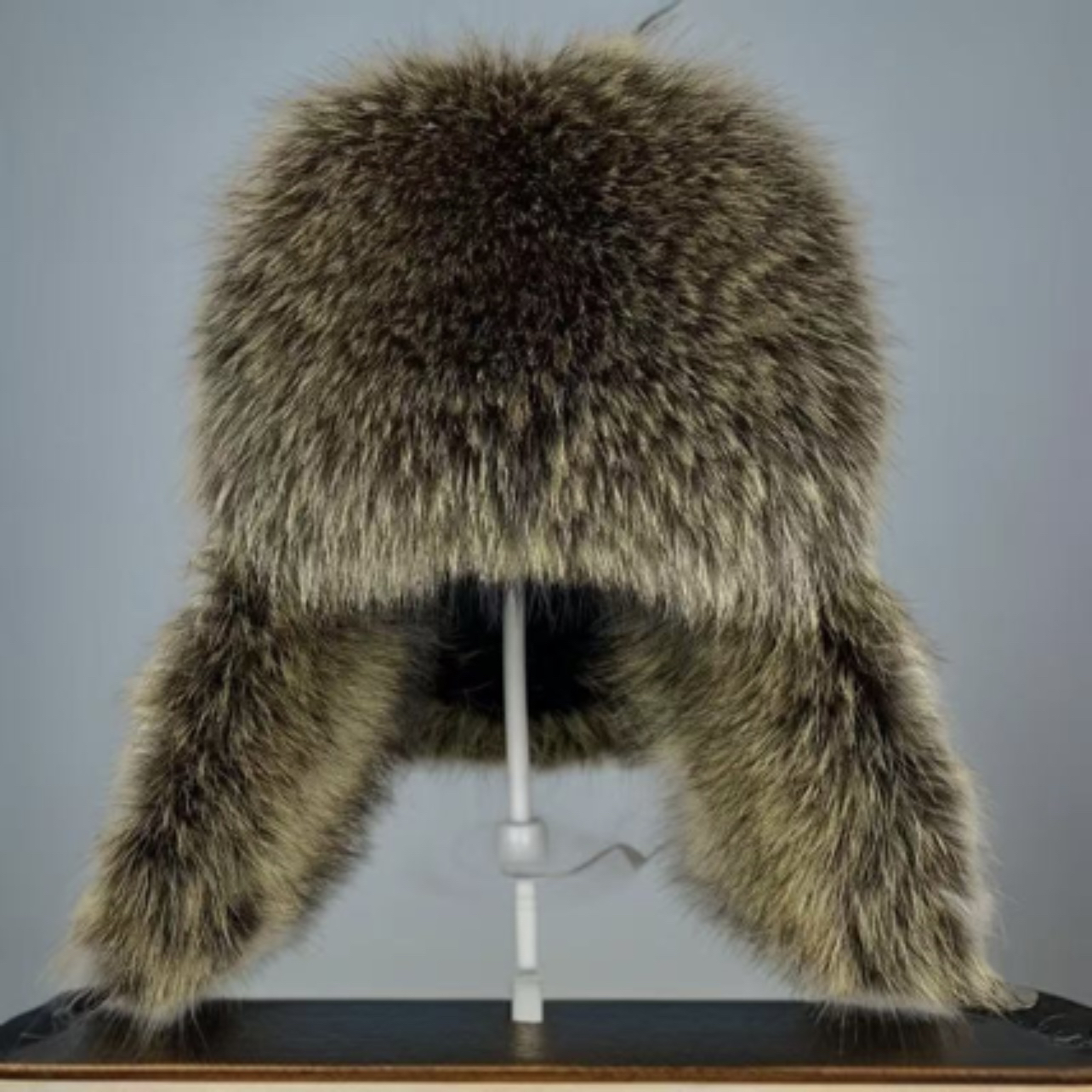 印玺缘美洲貉子毛雷锋帽冬季保暖护耳帽经典貉子毛男士帽皮草帽子