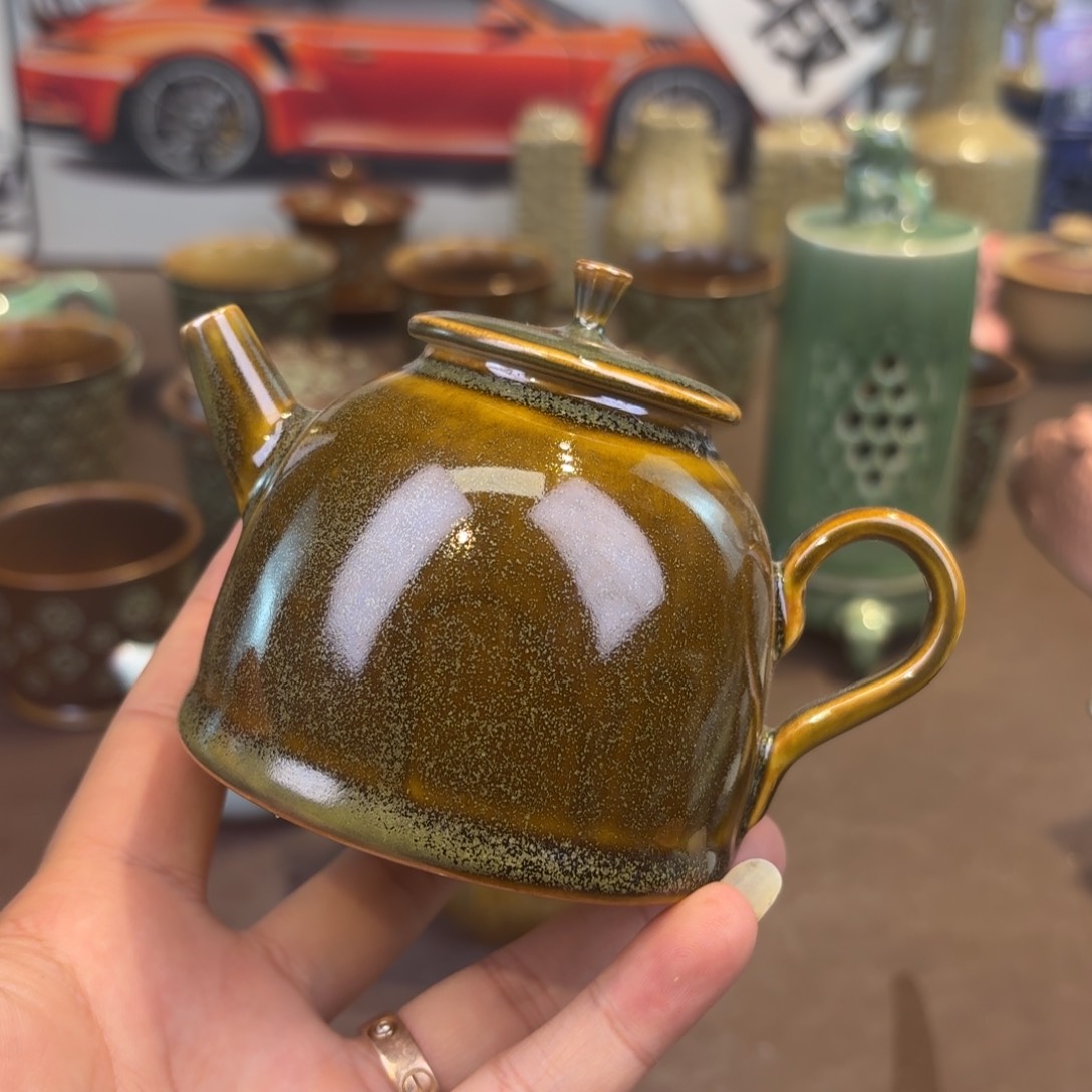 杯龙泉茶具青瓷微瑕