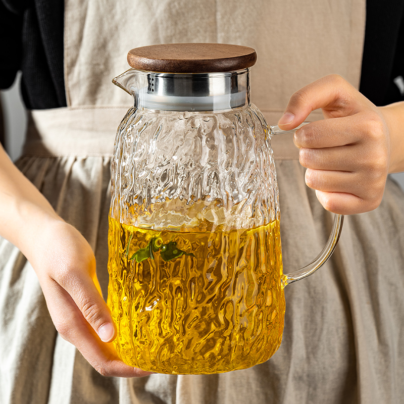 加厚玻璃冷水壶家用客厅储水凉水壶耐高温凉水杯大容量套装泡茶壶