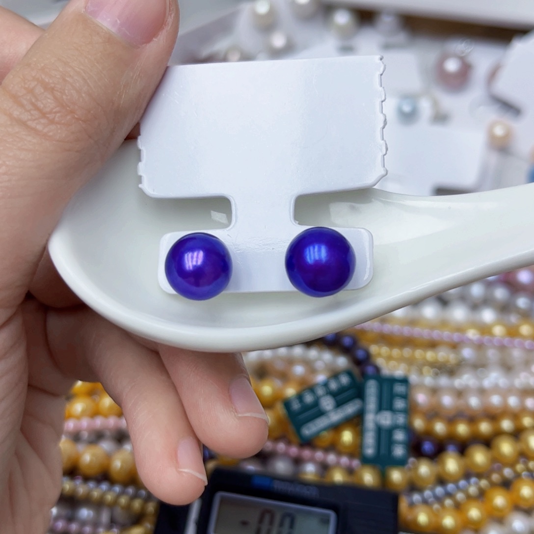 淡水珍珠耳饰银S925镶嵌